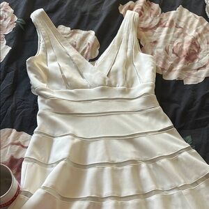 JS Collections Strapless White Dress